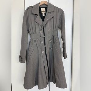 Diesel knee length, a-line coat with a cinched waist